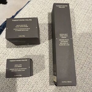 Twenty Nine Palms 3 Piece Skincare Set Hand Cream Eye Cream Facial‎ Moisturizer